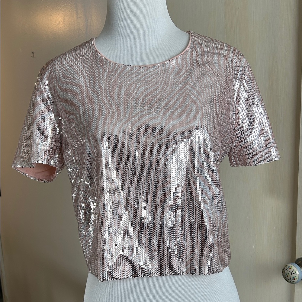 MICHAEL KORS • Pink Sequin Top